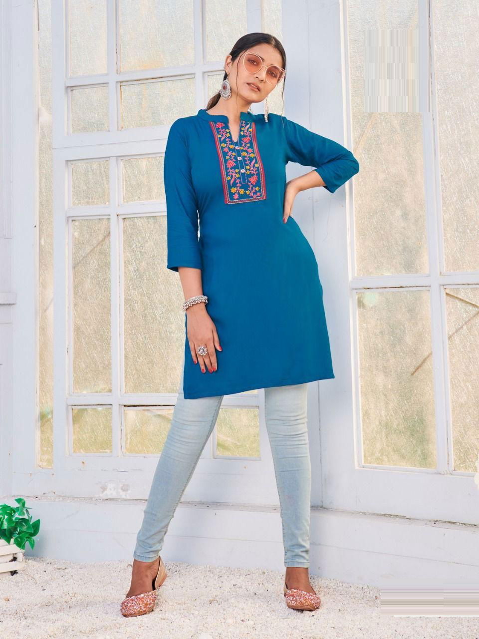 Blue Hills City Light 1 Latest Designer Short Top Collection